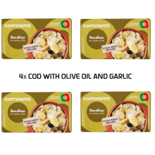 4x Cod Fish in Olive Oil with Garlic cans Portuguese Bacalhau