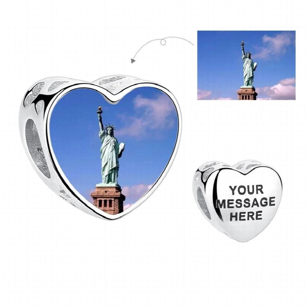 Jesus Christ Photo Charm 925 Sterling Silver Zircon Heart Bead Fit Bracelet DIY Jewelry Making Gift-image-OPC-PCVT5BP-NEW