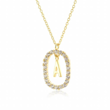 925 Sterling Silver A-Z Letters Alphabet Initial Pendant Crystal Necklace Choker Long Chain Women Wedding Jewelry