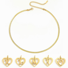 Name Lucky Letter Initial Pendant Name Necklace for Women Stainless Steel Long Chain Collars Jewelry