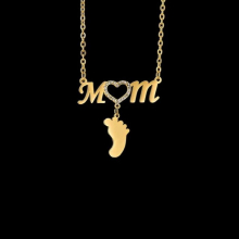 Necklace Letter Feet Name O-Chian Personalized Stianless Steel Pendant Diamond Engrave Creative Gift For Lover Child