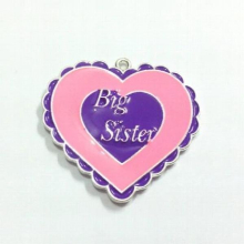 Newest!! 43mm*38mm 10pcs/lot All Enamel Big Sister Pendants For Chunky Kids Necklace