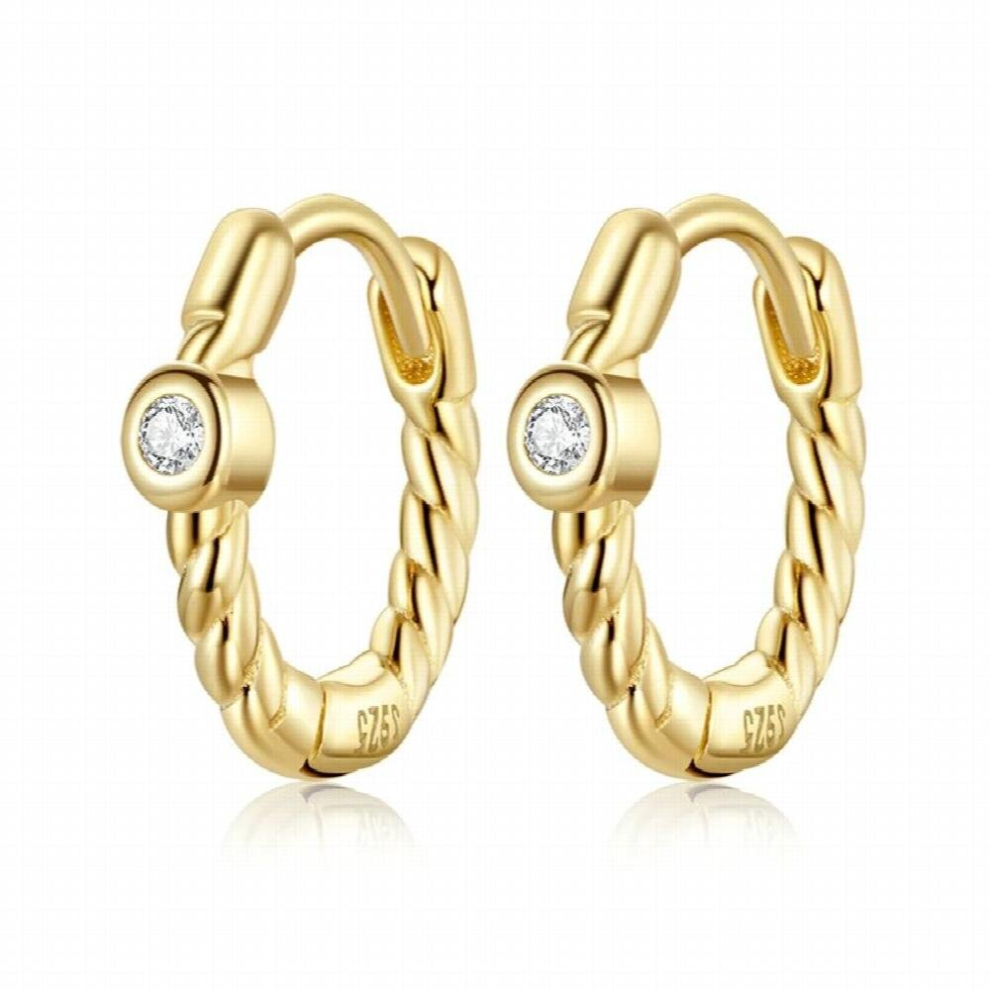 925 Sterling Silver Shining Spiral Golden Zircon Stud Earrings For Women Wedding Anniversary Jewelry CQE1255-image-OPC-PCVT76V-NEW
