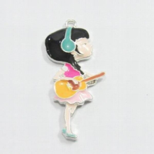 Newest 10pcs/bag All Enamel Music Girl /Fairy Pendants For Chunky Necklace