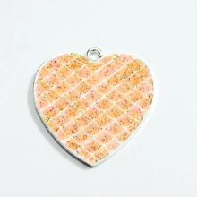 Newest 35mm 10pcs/lot All Enamel Fish Scale Stripe Pendants For Chunky Kids Necklace