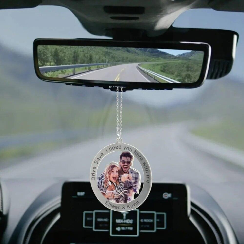 Personalized Car Pendant Photo Charm Automobiles Rearview Mirror Hanging Pendant Car Ornament Car Interior Accessories Multicoloured 885668906259
