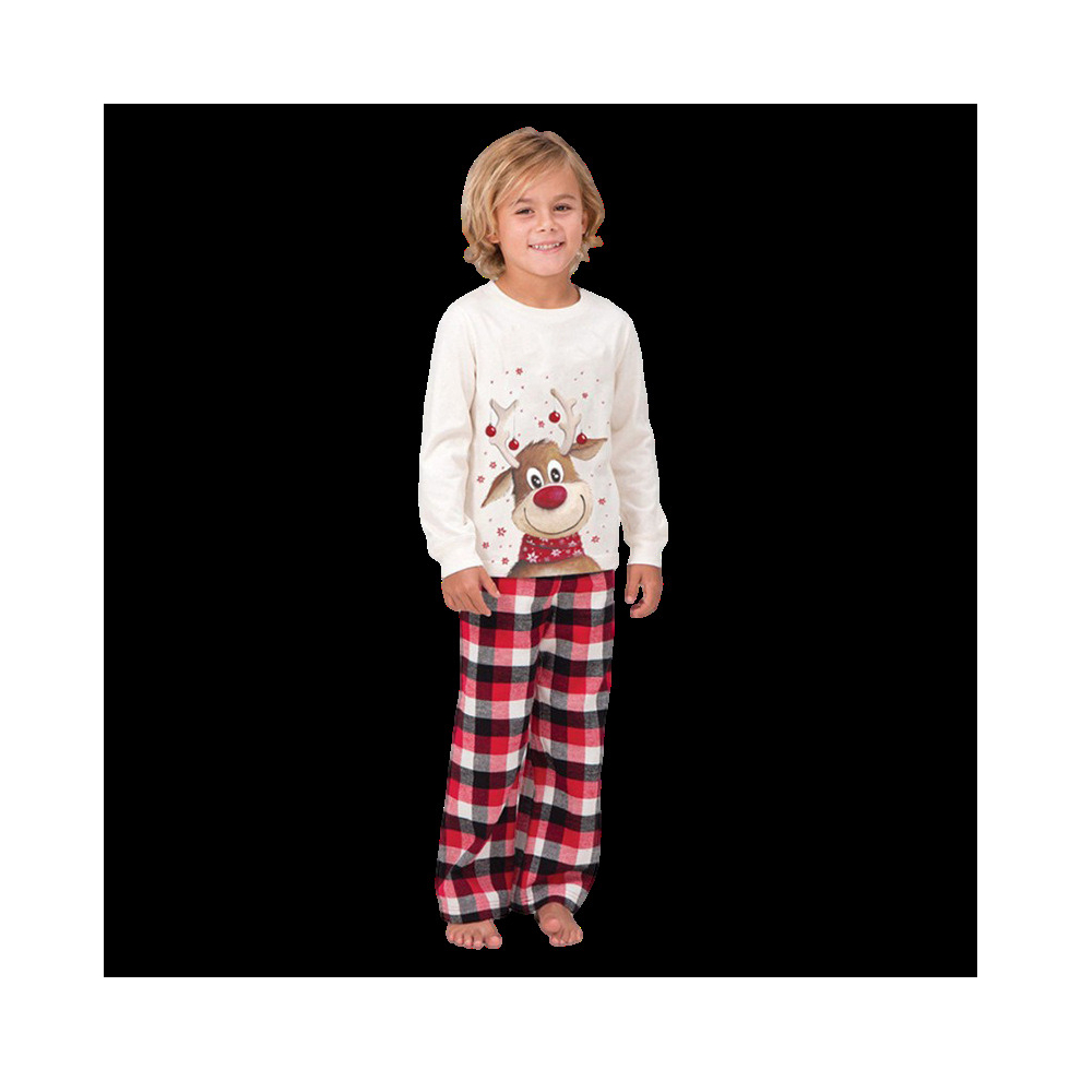 (Kids10-12 Years) Elk Pajamas Christmas Set Family Matching Sleepwear Xmas Boy Girl Parentchild