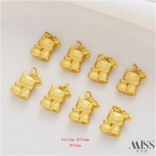 18-karat matte cartoon kitty cat lucky bag pendant diy bracelet necklace jewelry accessories
