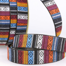 Stephanoise 25mm Faux Leather Lined Webbing Multi 1 - per metre