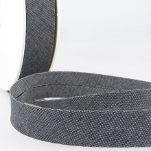 Stephanoise 20mm Denim Bias Binding Tape Medium Grey - per metre
