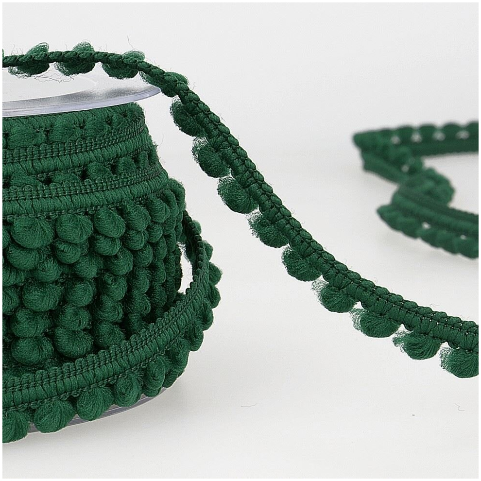 Stephanoise 6mm Pom Pom Trim Bottle Green - per metre