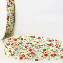 Stephanoise 20mm Floral Bias Binding Tape Red - per metre