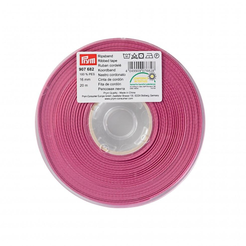 Prym Prym 16mm Ribbed Polyester Tape Old Rose - per metre