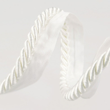 Stephanoise 18mm Flanged Piping Cord White - per metre