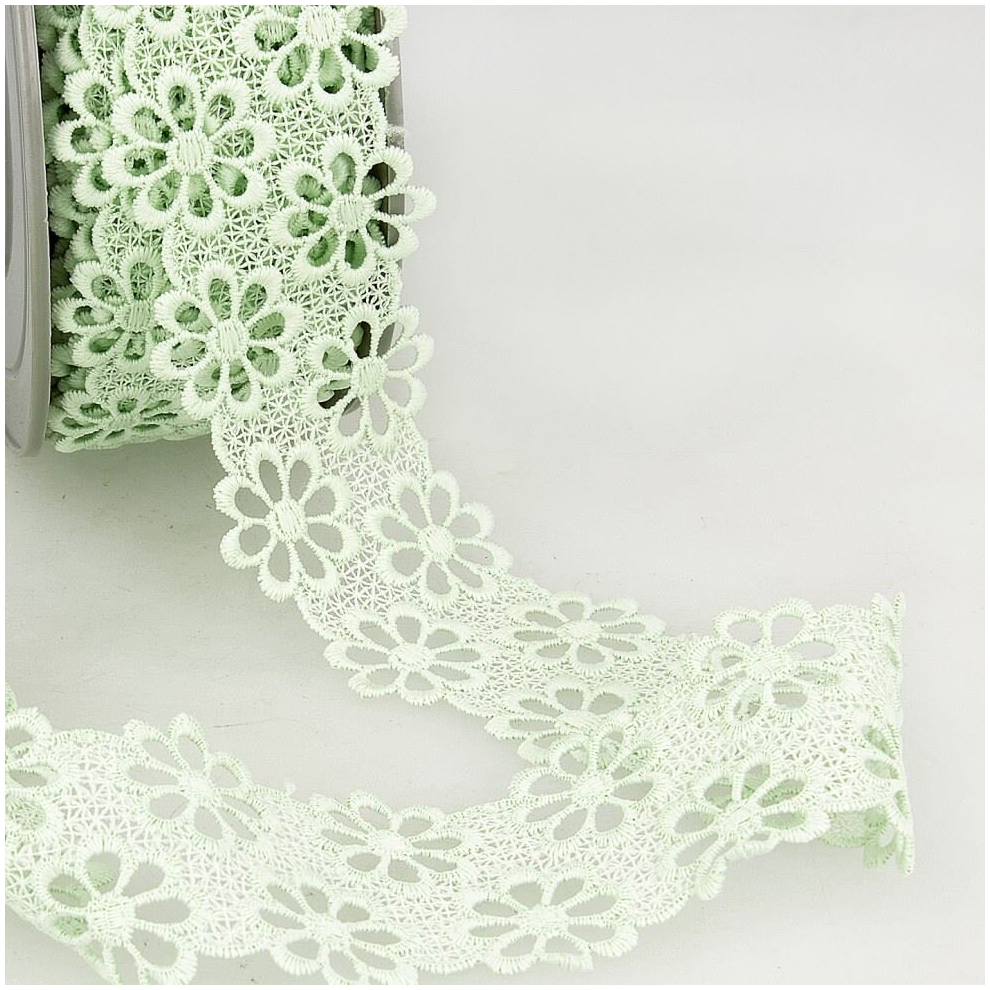 Stephanoise 40mm Guipure Lace Trim Nile Green - per metre-image-OPC-PCVT9DS-NEW