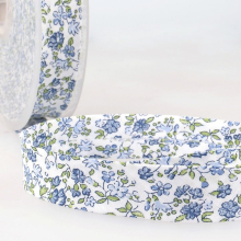 Stephanoise 20mm Floral Bias Binding Tape Blue - per metre