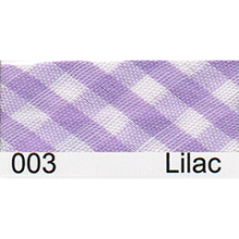 Essential Trimmings 15mm Gingham Bias Binding Tape Lilac - per metre