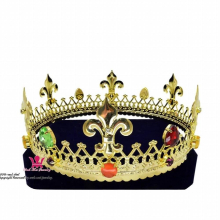 Empire Golden Crown Mens and Womens Role Stage Playing Model Hair Accessories Golden Metal King Queen Hair Accessories Retro