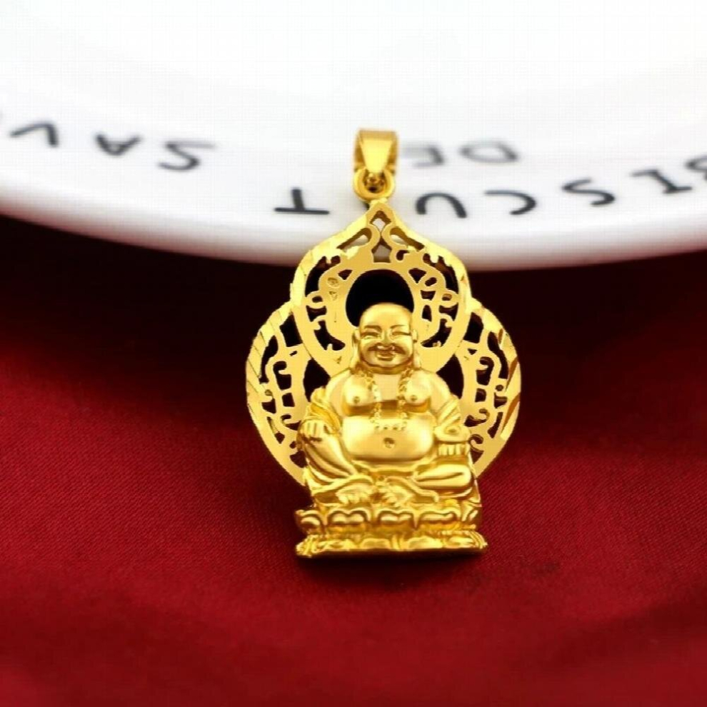 Retro 18K Yellow Plated Maitreya Buddha Pendant for Women Men Pendant Necklaces Wedding Birthday Jewelry-image-OPC-PCVTCQB-NEW