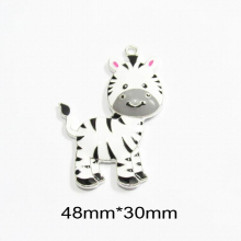 10pcs/bag Farm Animal Series 2-2 Full Enamel Giraffe /Zebra Pendants For Chunky Kids Necklace