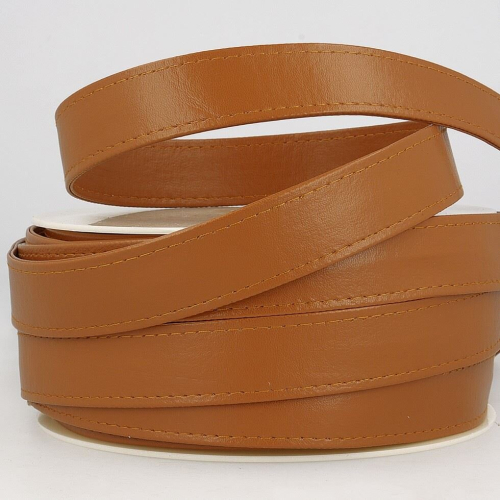 Stephanoise 10mm Faux Leather Webbing Camel - per metre
