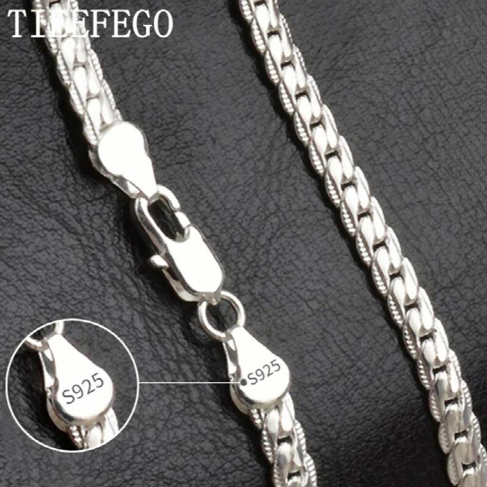 20-60Cm 925 Sterling Silver Noble Necklace Chain For Woman Men Wedding Engagement Jewelry Multicoloured