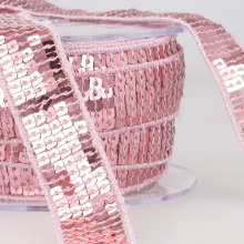 Stephanoise 10mm Sequin Trim Light Pink - per metre