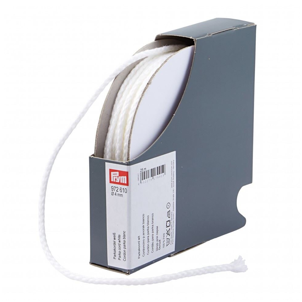 Prym 4mm Parka Cord White - per metre