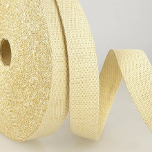 Stephanoise 30mm Metallic Sparkle Webbing Tape Cream - per metre