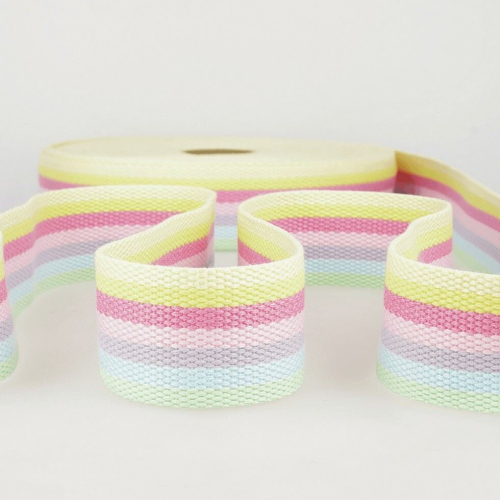 Stephanoise 40mm Striped Webbing Tape Pastels - per metre