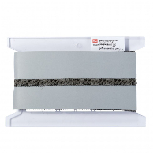 Prym Prym 14mm Velour Braid Trim Grey - per metre