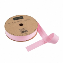 Essential Trimmings 25mm Polycotton Bias Binding Tape Pink - per metre