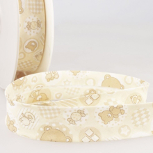 Stephanoise 25mm Teddy Bears Bias Binding Tape Ivory - per metre