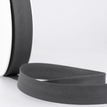 Stephanoise 20mm Polycotton Bias Binding Tape Graphite Grey - per metre