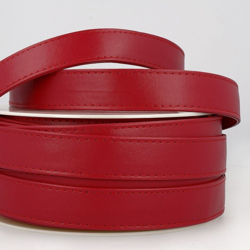 Stephanoise 10mm Faux Leather Webbing Red - per metre