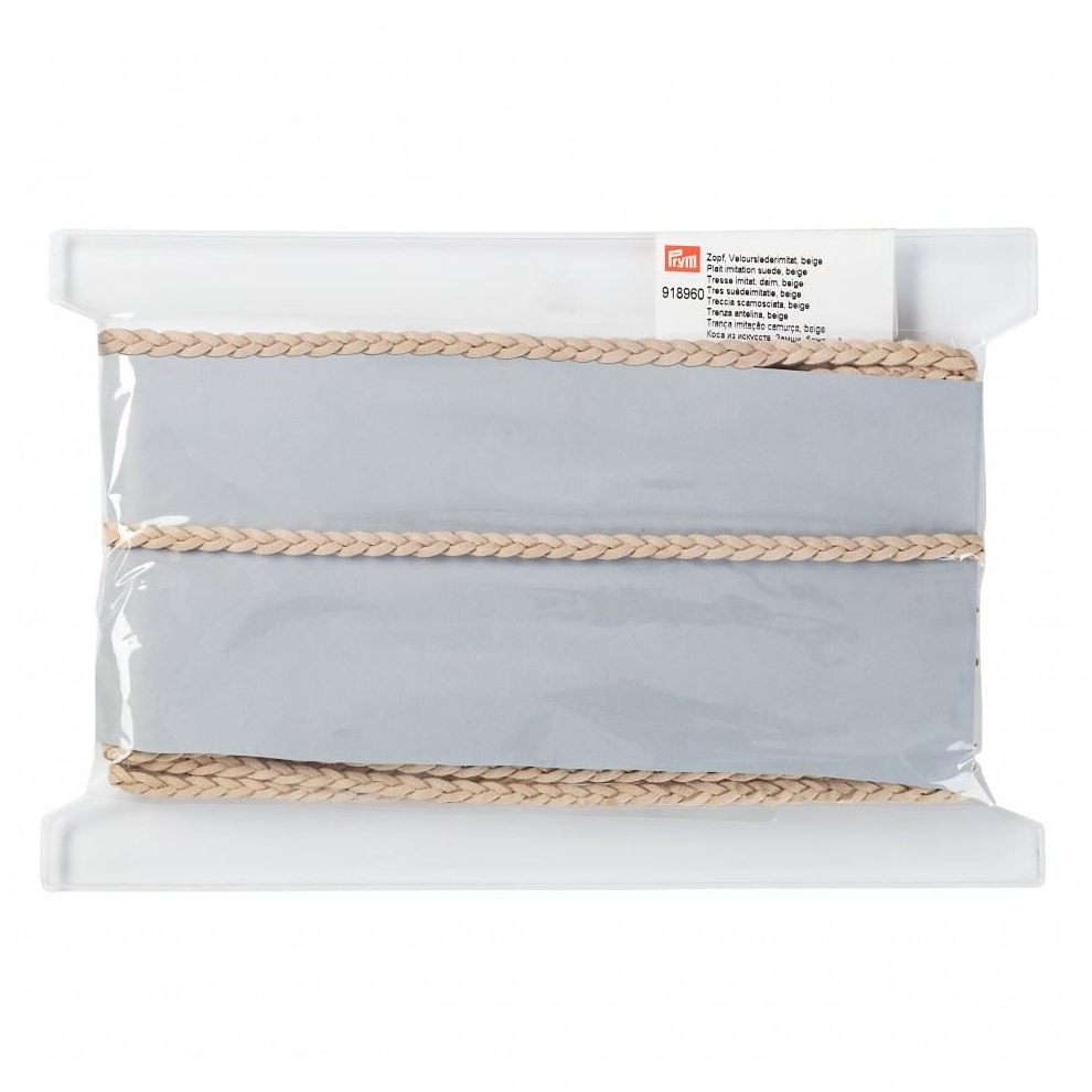 Prym 7Mm Faux Suede Plait Braid Trim - Per Metre Beige