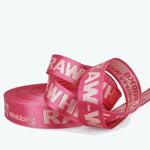 Stephanoise 35mm Jacquard Security Strap Webbing Tape Pink - per metre