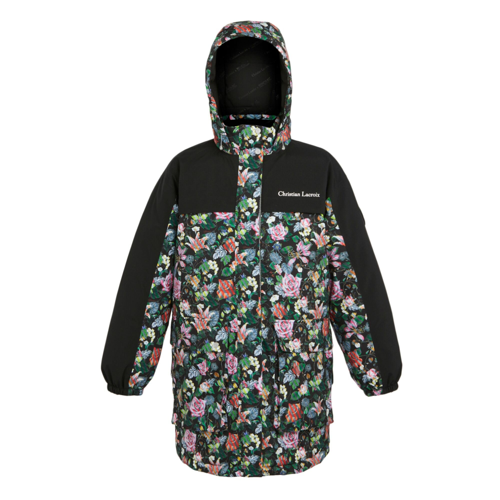 (20 UK, Black) Regatta Womens/Ladies Christian Lacroix Cailar Floral Longline Waterproof Jacket