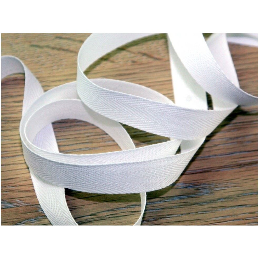 Prym 10mm Strong Cotton Herringbone Tape White - per metre