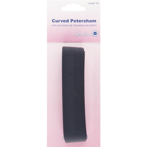 Hemline 25mm Curved Petersham Black