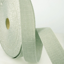 Stephanoise 30mm Metallic Sparkle Webbing Tape Grey - per metre