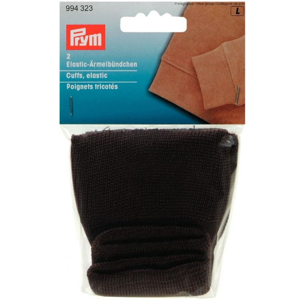 Prym Knitted Cuff Ribbing Brown - per pack of 2