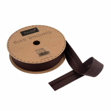 Essential Trimmings 25mm Polycotton Bias Binding Tape Chocolate - per metre