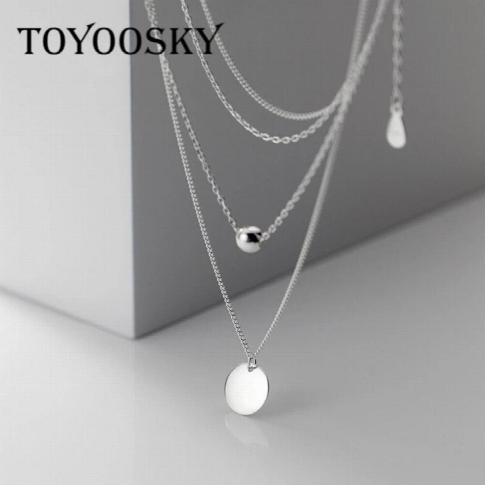 925 Sterling Silver Double Layers Necklace Long Chain Link For Women Necklaces Valentine Collection