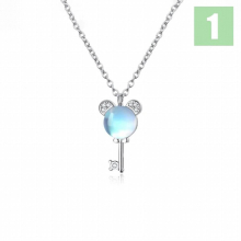 Trustdavis 925 Sterling Silver Sweet Little Heart Key Pendant Necklace for Daughter Girl Birthday Gift Jewelry DS3807