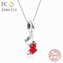 Jewelry 925 Sterling Silver Christmas Boot Shoe CZ Crystal Pendant For Women Girl Chain Necklaces Choker Trinket Gift