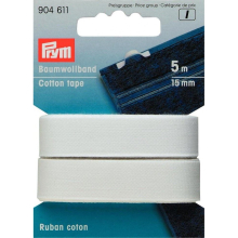 Prym 15mm Cotton Tape White - each