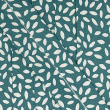 Stephanoise 27mm Leaves Bias Binding Tape Teal Blue - per metre