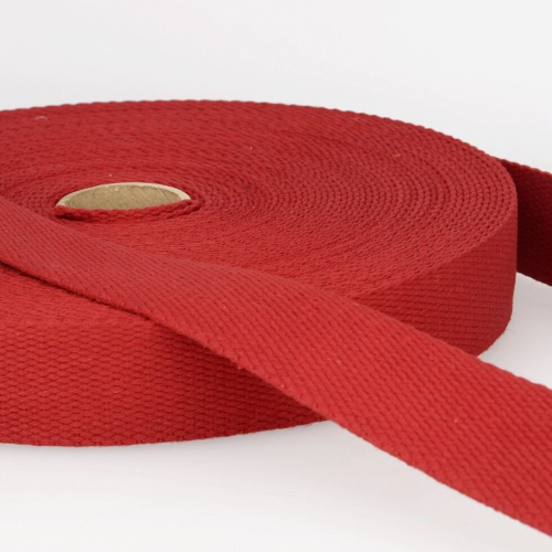 Stephanoise 25mm Cotton Webbing Burgundy - per metre