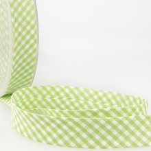 Stephanoise 20mm Gingham Bias Binding Tape Anise Green - per metre